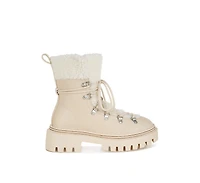 Omul Fleece & Faux Leather Boots