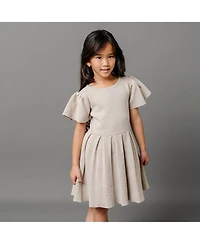 Hope & Henry Toddler Girls Short Sleeve Pleated Sweater Dress