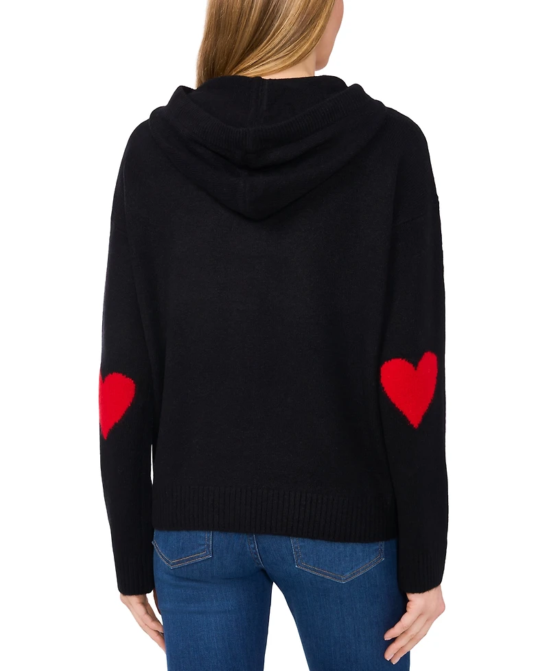 CeCe Women's Heart-Elbow Hoodie Sweater