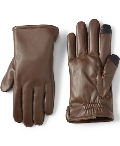 Lands' End Men's Cashtouch Lined Faux Leather Glove