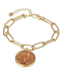 American Coin Treasures 16463 Butterfly Coin Goldtone Elongated Link Bracelet