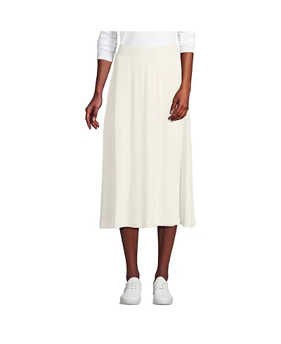 Lands' End Women's Cozy Rib Midi Wrap Skirt