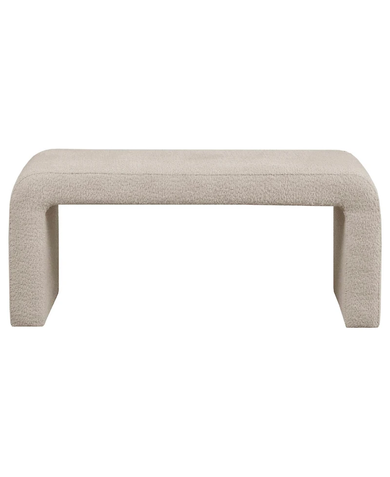 Ink+Ivy 42" Wood Steve Wide Boucle Waterfall Bench