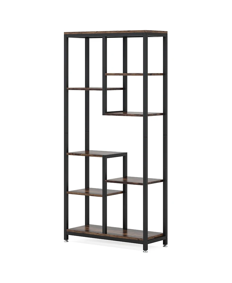 Tribesigns Industrial 8-Shelf Open Bookcase Storage Display Book Shelves Set of 2, 6-Tier Tall Bookshelf Bookcase