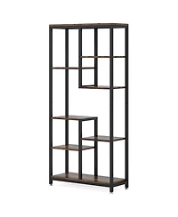 Tribesigns Industrial 8-Shelf Open Bookcase Storage Display Book Shelves Set of 2, 6-Tier Tall Bookshelf Bookcase