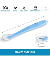 Zulay Kitchen 6 Pack Silicone Baby Spoon - First Stage Baby Feeding Spoon