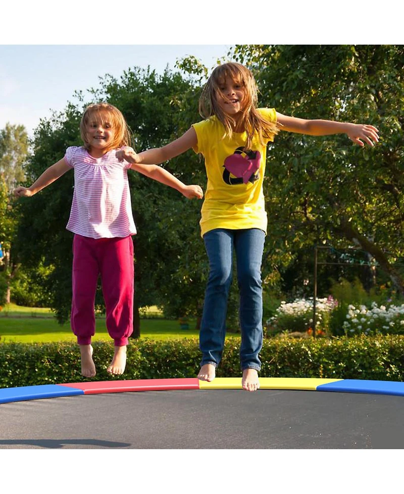 Gymax 8FT Trampoline Replacement Safety Pad Universal Trampoline Cover Multi-color