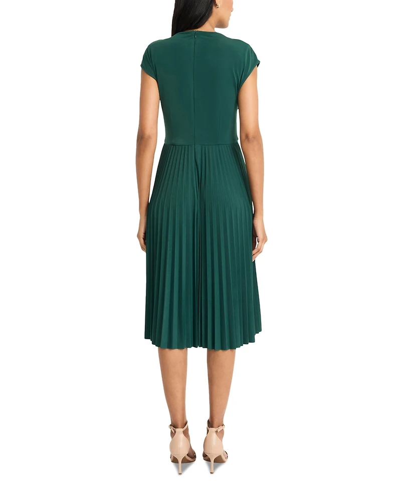 Maggy London Women's Sleeveless Pleated Midi Dress
