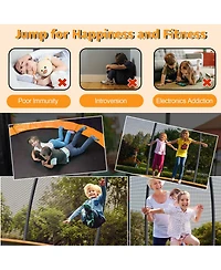 Gymax 8FT Recreational Trampoline w/ Ladder Enclosure Net Safety Pad Outdoor