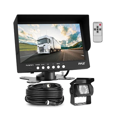 Pyle Backup Camera & Monitor System - 7" Lcd, Night Vision, Waterproof, for Trucks & Buses, Dual Dc 12-24V (PLCMTR71)