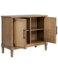 Martha Stewart Collection 36.5" Wood Salina Wide Woven Cane Accent Cabinet