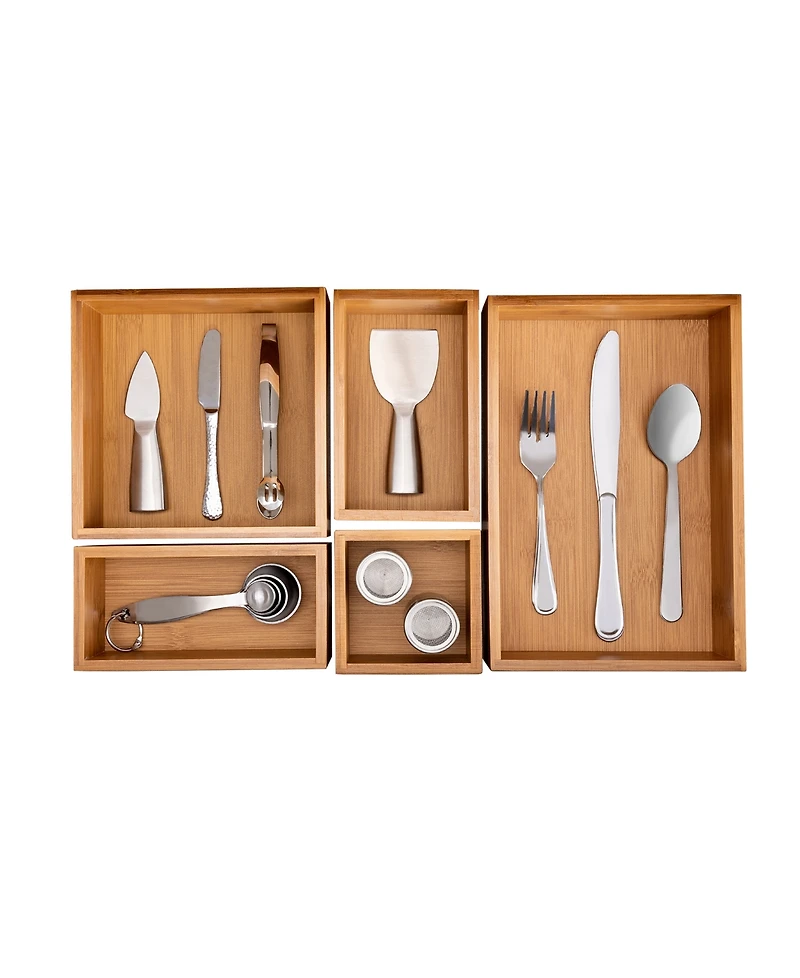 Seville Classics Bamboo 5-Piece Storage Set
