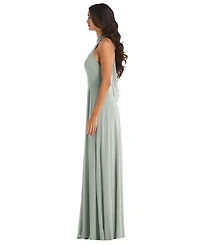 After Six Plus High Neck Halter Backless Maxi Dress
