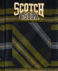 Scotch & Soda Big Boys Yarndye Hooded Shirt Jacket