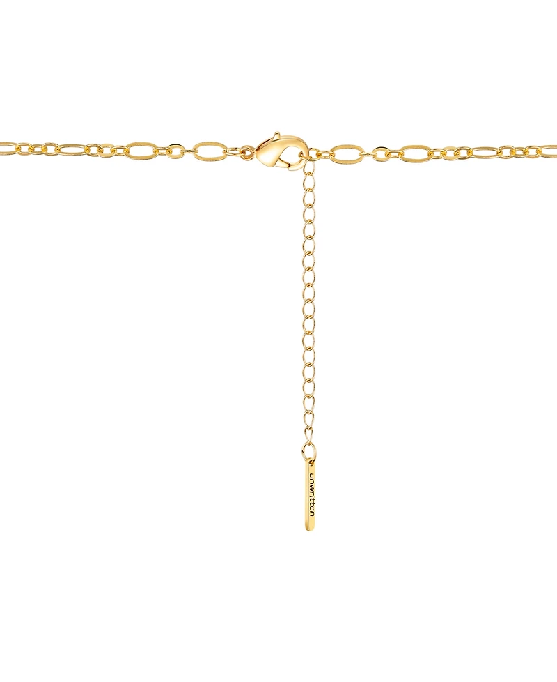 Unwritten Cubic Zirconia Key and Heart Link Pendant Necklace