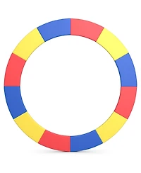 Gymax 8FT Trampoline Replacement Safety Pad Universal Trampoline Cover Multi-color