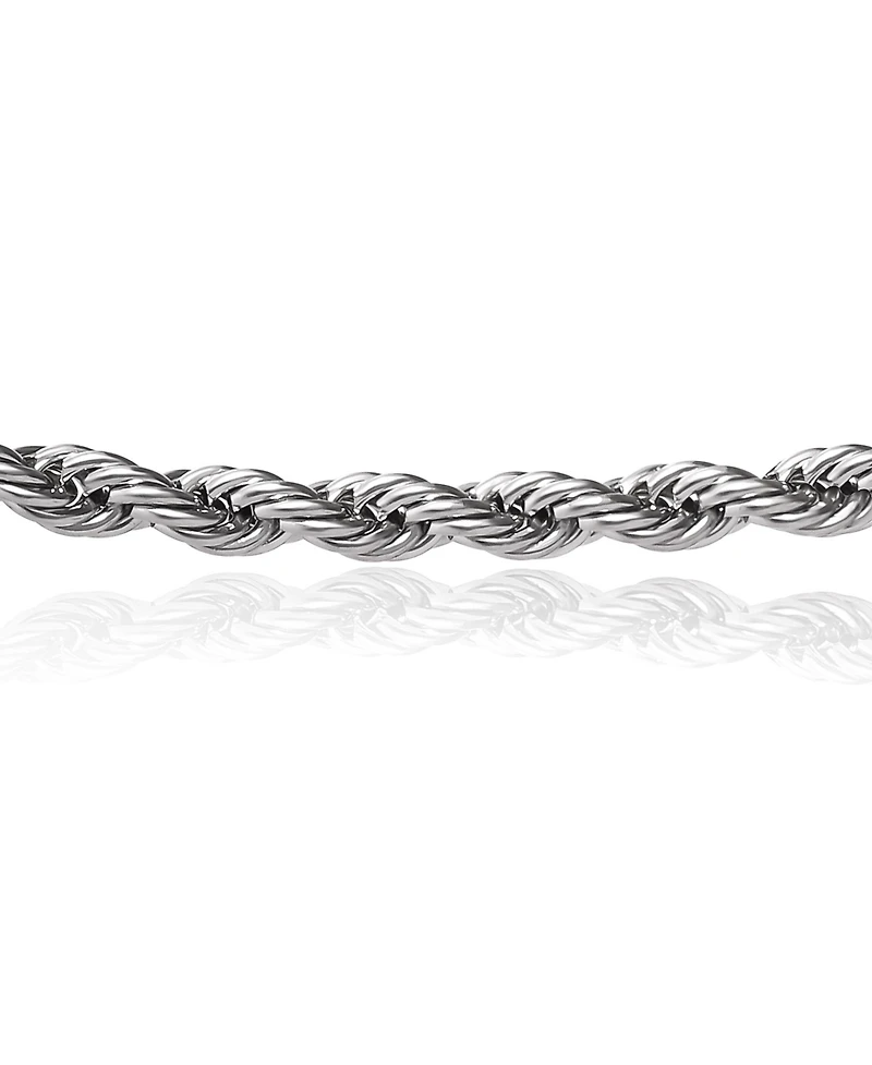 Lucky Brand Stainless Steel Rope Chain Necklace & Bracelet Set - Classic Jewelry for Men