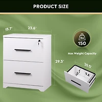 2-Drawer Wood Lateral File Cabinet with Lock for Office Home
