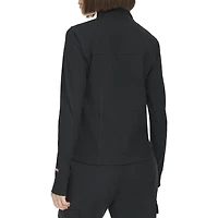 Tommy Hilfiger Women's Cozy Peached Interlock Semi Fitted Mock Neck Jacket