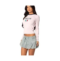 Edikted Womens Italy Long Sleeve T Shirt