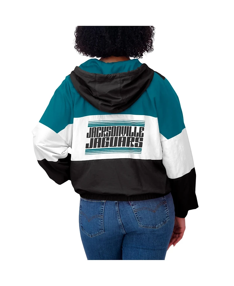 Wear by Erin Andrews Women's Black Jacksonville Jaguars Color Block Full-zip Windbreaker Jacket