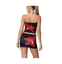 Edikted Womens Tiger Blossom Tube Top