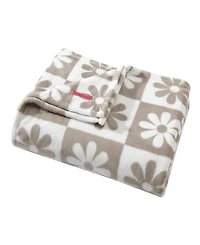 Betsey Johnson Daisy Check Ultra Soft Plush Fleece Blanket, Full/Queen