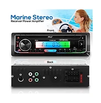 Pyle Marine Bluetooth Stereo Receiver - Am/Fm/MP3/Usb/Sd, Lcd Display, Single Din (PLMRB38B)
