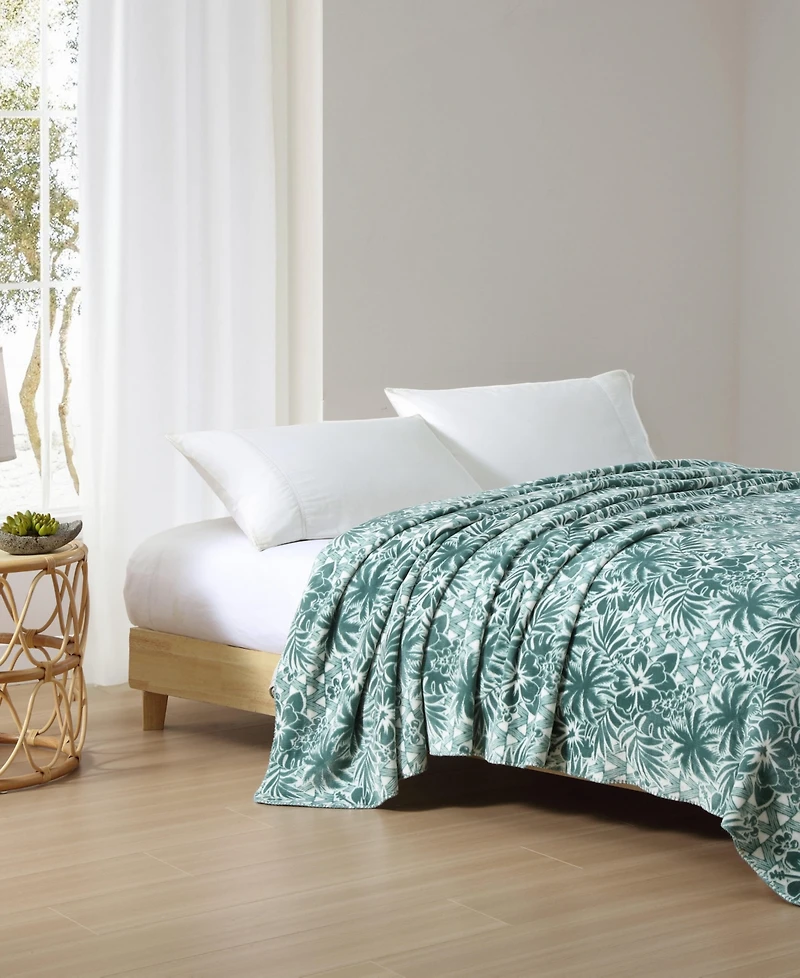 Closeout! Tommy Bahama Home Lanikai Fronds Flannel Blanket