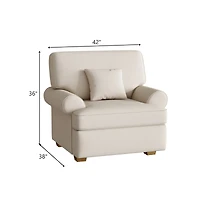 Modern Accent Chair Linen Single Sofa Chair for Living Room, Bedroom
