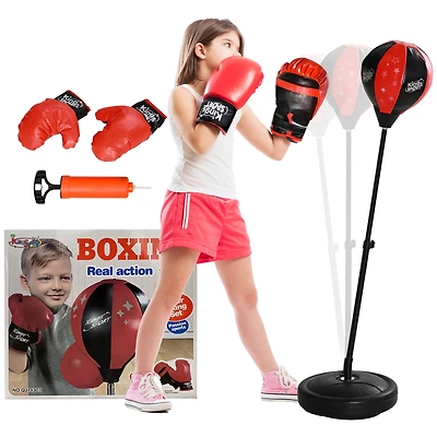 Qaba Punching Bag for Kids w/ Sd & Boxing Gloves, Height Adjustable