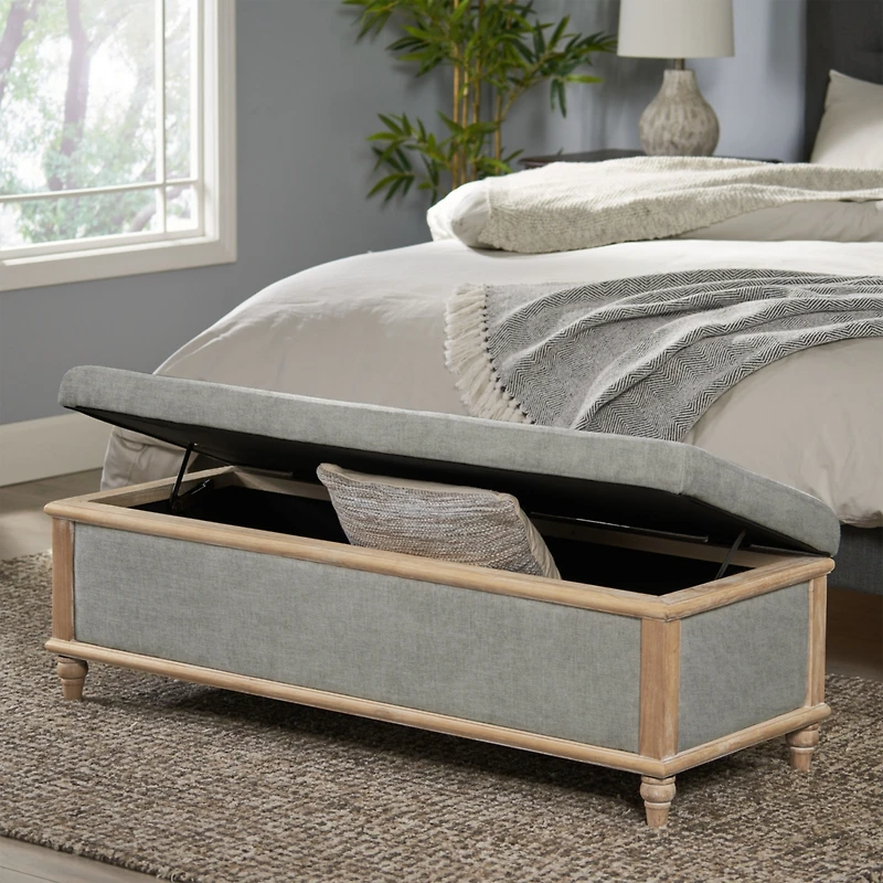Streamdale Gray Storage Ottoman