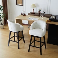 Streamdale Furniture 33.25" Swivel Counter Stools Set of 2, Upholstered Counter Height Bar Stools with Solid Rubber Wood Frame, Backrest, Footres