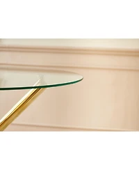 Streamdale Gold Dining Table with Glass Top