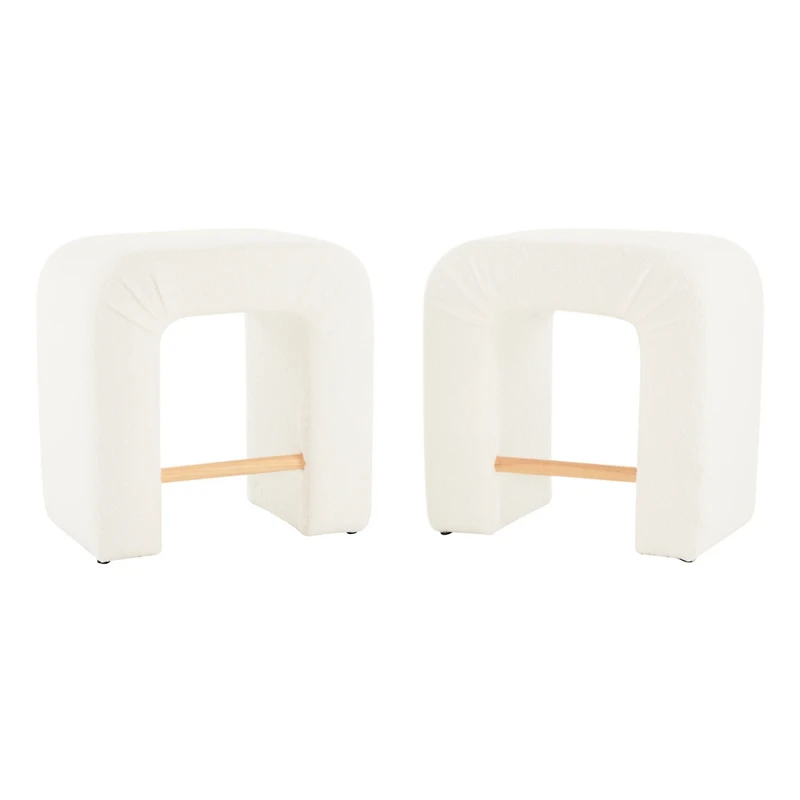 24''Boucle stool Set of 2,Dining Chairs for Home Kitchen Island,cream