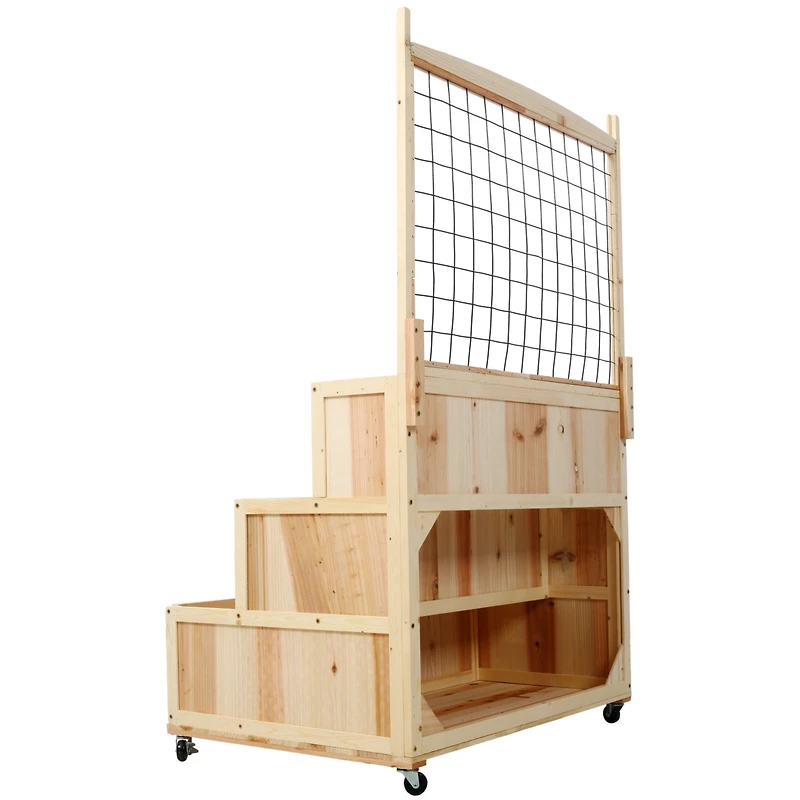 Streamdale 3-Tier Elevated Garden Trellis, Vertical Planter on Wheels