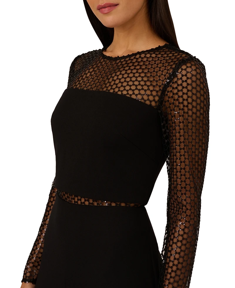 Adrianna Women's Sequin-Mesh Wide-Leg Jumpsuit