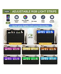 gaomon 6 Drawer Double Dresser Tv Stand, Bedroom Dresser With Power Outlet & Led Light, Wood Dresser For Room, Hallway, 47.2''W 15.8''D 36.2''H