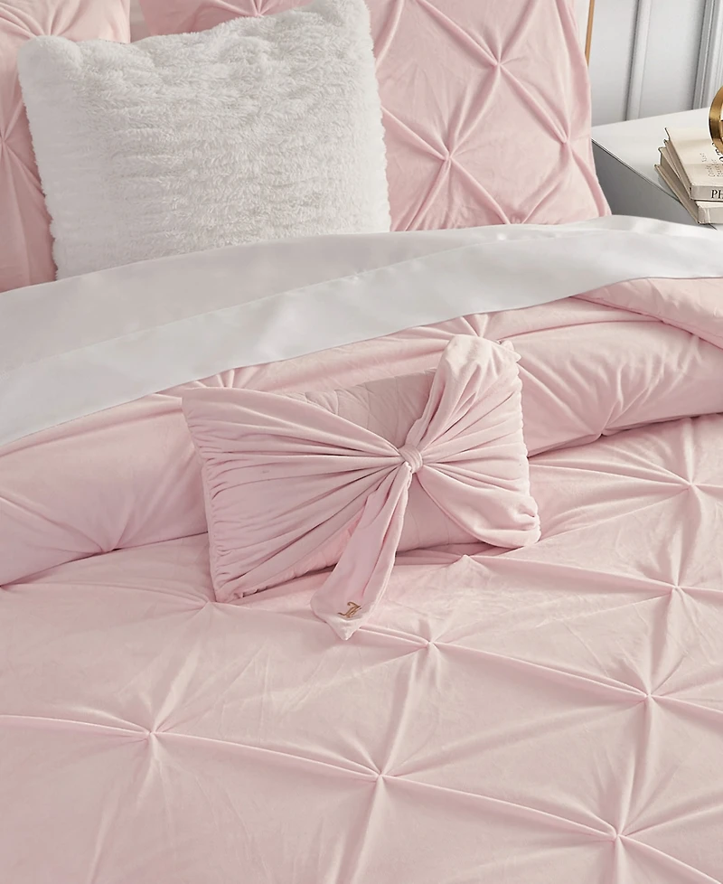 Juicy Couture Velvet Bow Decorative Pillow, 10" x 18"