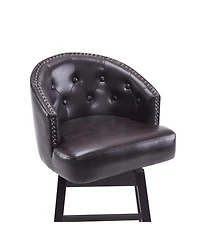 Streamdale Furniture 33.25" Swivel Counter Stools Set of 2, Upholstered Counter Height Bar Stools with Solid Rubber Wood Frame, Backrest, Footres