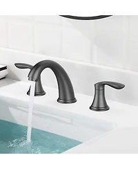 gaomon Bathroom Sink Faucet, Faucet for Bathroom Sink, Widespread Matte Black Bathroom Faucet 3 Hole