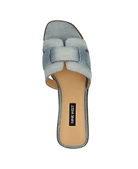 Nine West Women's Germani Woven Flat Slip-On Sandals