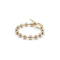 UNOde50 Sterling Silver and 18K Gold Pated Metal Ring Bar Bracelet