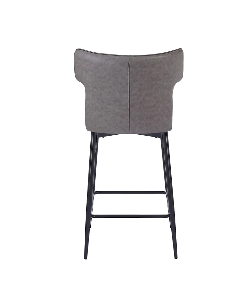 Streamdale Furniture 28inch Counter Height Bar Stools Set of 2, Modern Bar Upholstered Chairs with Pu Leather, Metal Footrest and Frame for Kitchen Is
