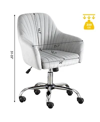 Boyel Living Velvet Accent Chair Modern Home Office Leisure Chair with Adjustable Height and Casters