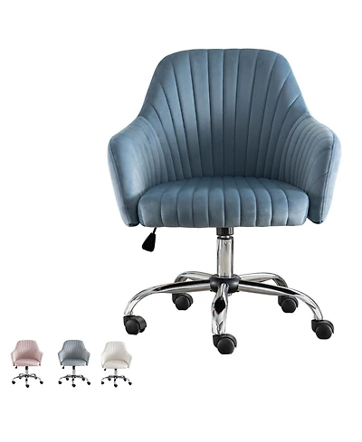 Boyel Living Velvet Accent Chair Modern Home Office Leisure with Adjustable Height and Casters