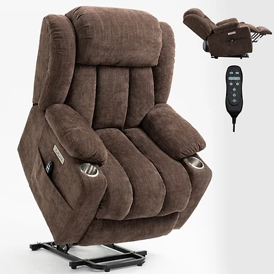 Up to 350 Lbs Power Lift Recliner Chair Heavy Duty Motion Mechanism with 8-Point Vibration Massage and Lumbar Heating