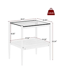 Coffee Table and End tables Set of 3, Tempered Glass Table with Mdf layer, Modern Tables for Living Room
