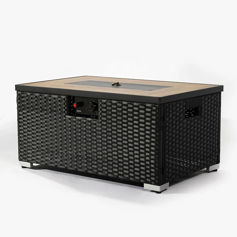 Streamdale Rattan Fire Pit Table with Tile Top