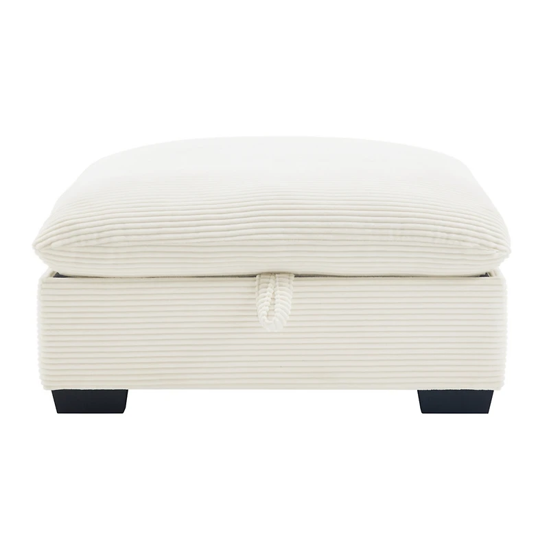Streamdale Furniture Corduroy Fabric Ottomans Footrest to Combine with 2 Seater Sofa, 3 Seater Sofa and 4 Seater Sofa, Beige Corduroy